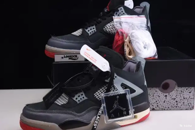 Reps TBK Jordan Retro x Off White CV9388-001 Air 4 Bred 0514